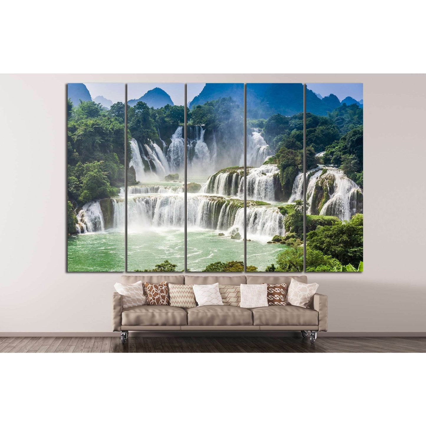 Detian Waterfall №607 Ready to Hang Canvas Print - Zellart Canvas Prints ALL_Products, s-607, Waterfall