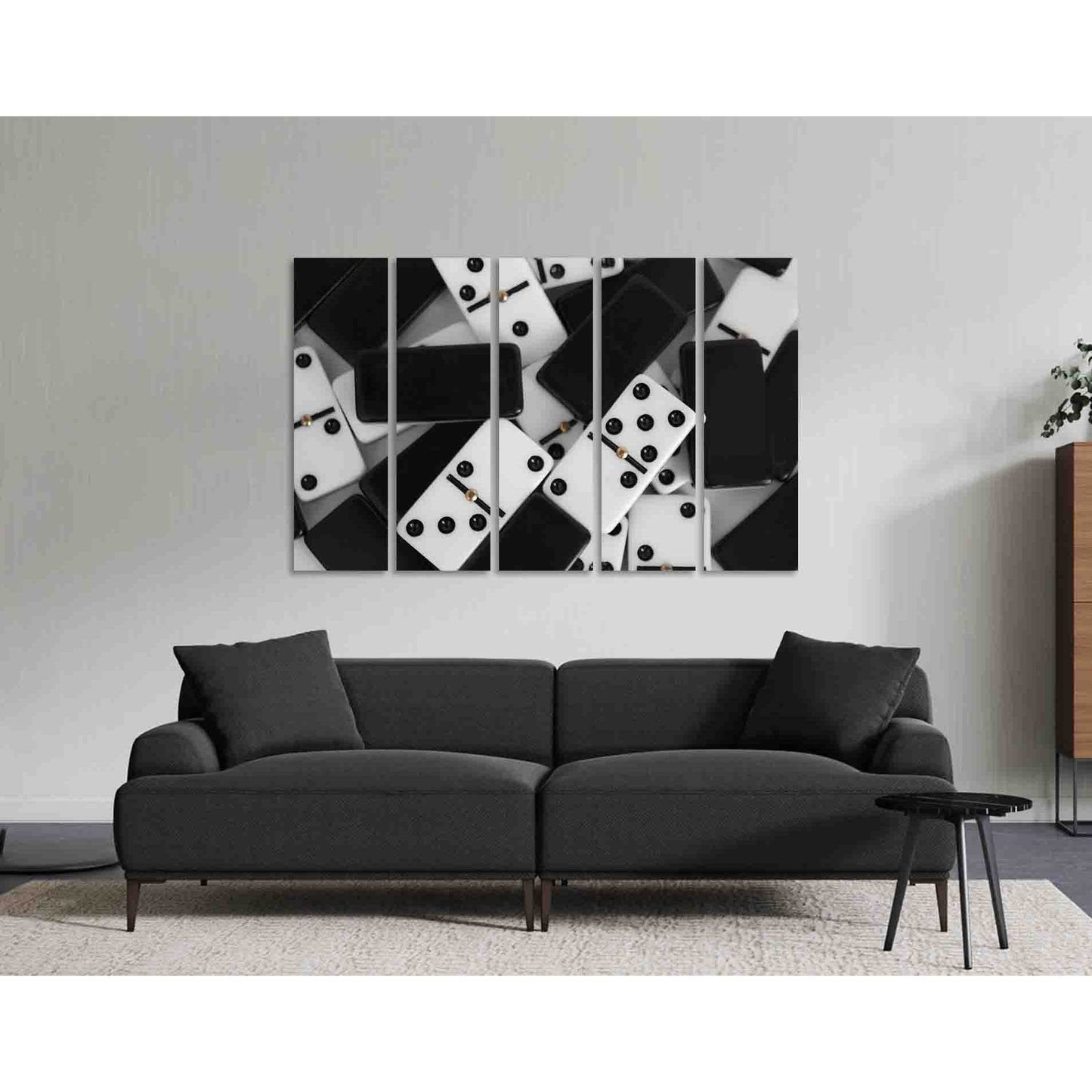 Domino bones №D2824 Ready to Hang Canvas Print - Zellart Canvas Prints 0new, ALL_Products, Black & White Wall Art