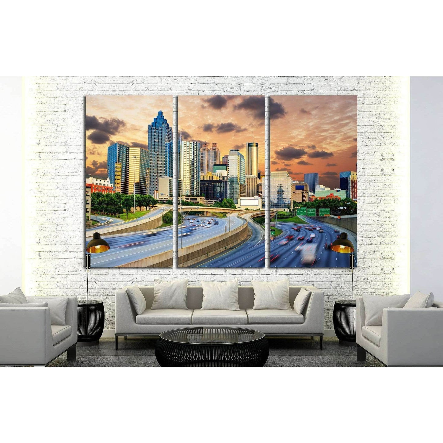 Downtowntown Atlanta, Georgia Skyline №1624 Ready to Hang Canvas Print - Zellart Canvas Prints ALL_Products, s-1624