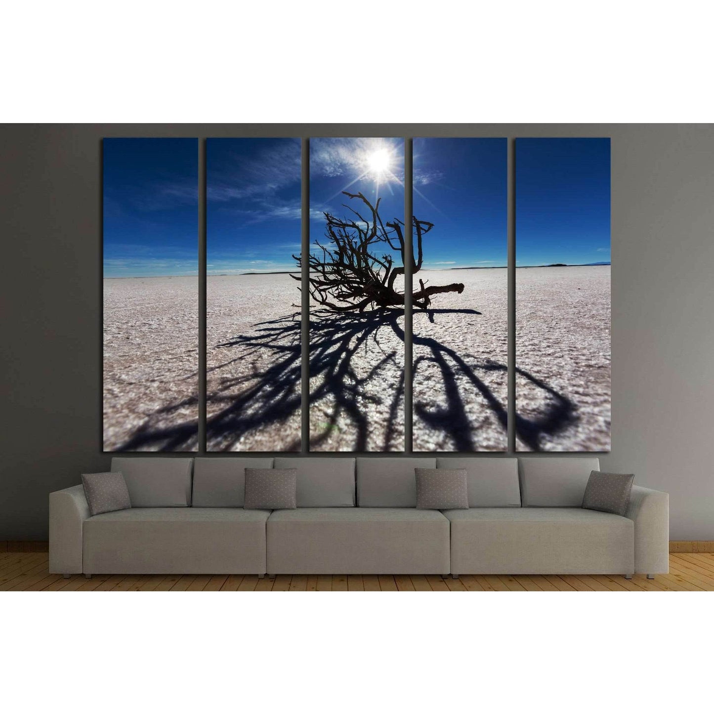 Dry tree in Salar de uyuni, Bolivia №1964 Ready to Hang Canvas Print - Zellart Canvas Prints ALL_Products, s-1964