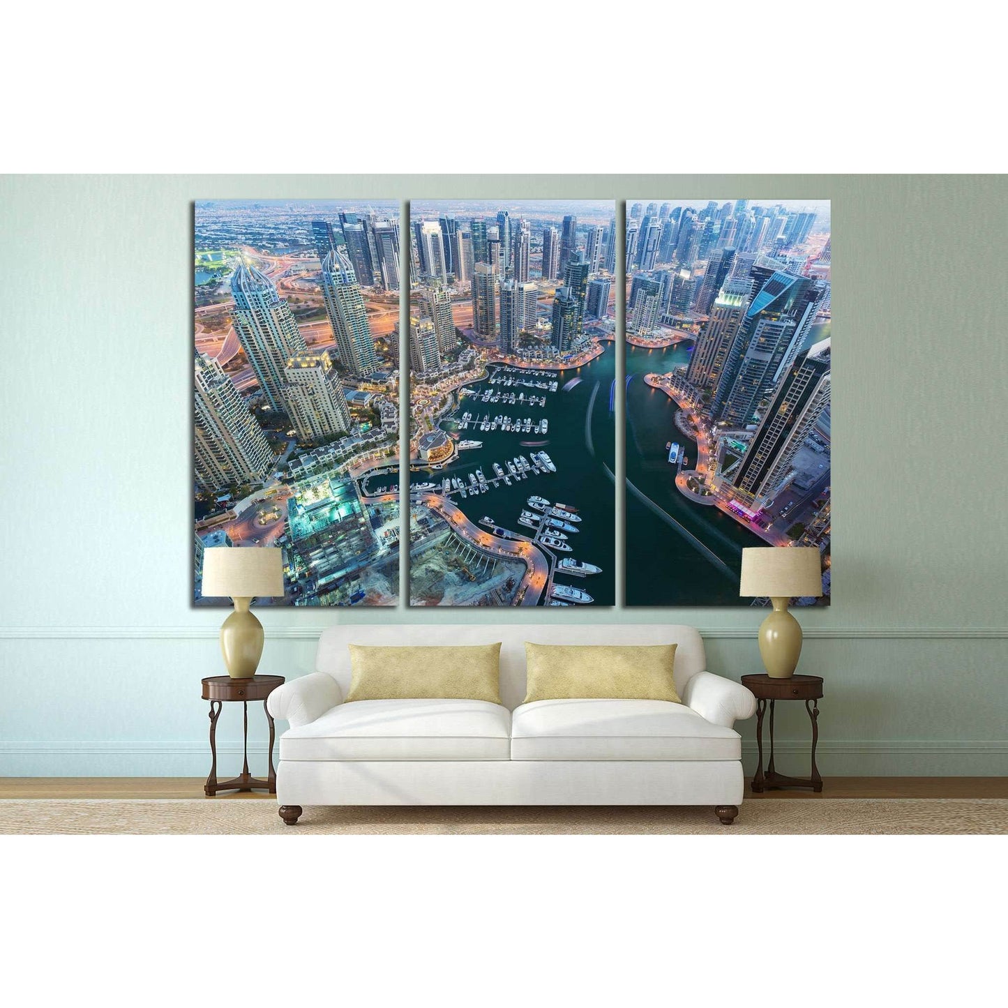 Dubai Marina, United Arab Emirates №1149 Ready to Hang Canvas Print - Zellart Canvas Prints ALL_Products, s-1149