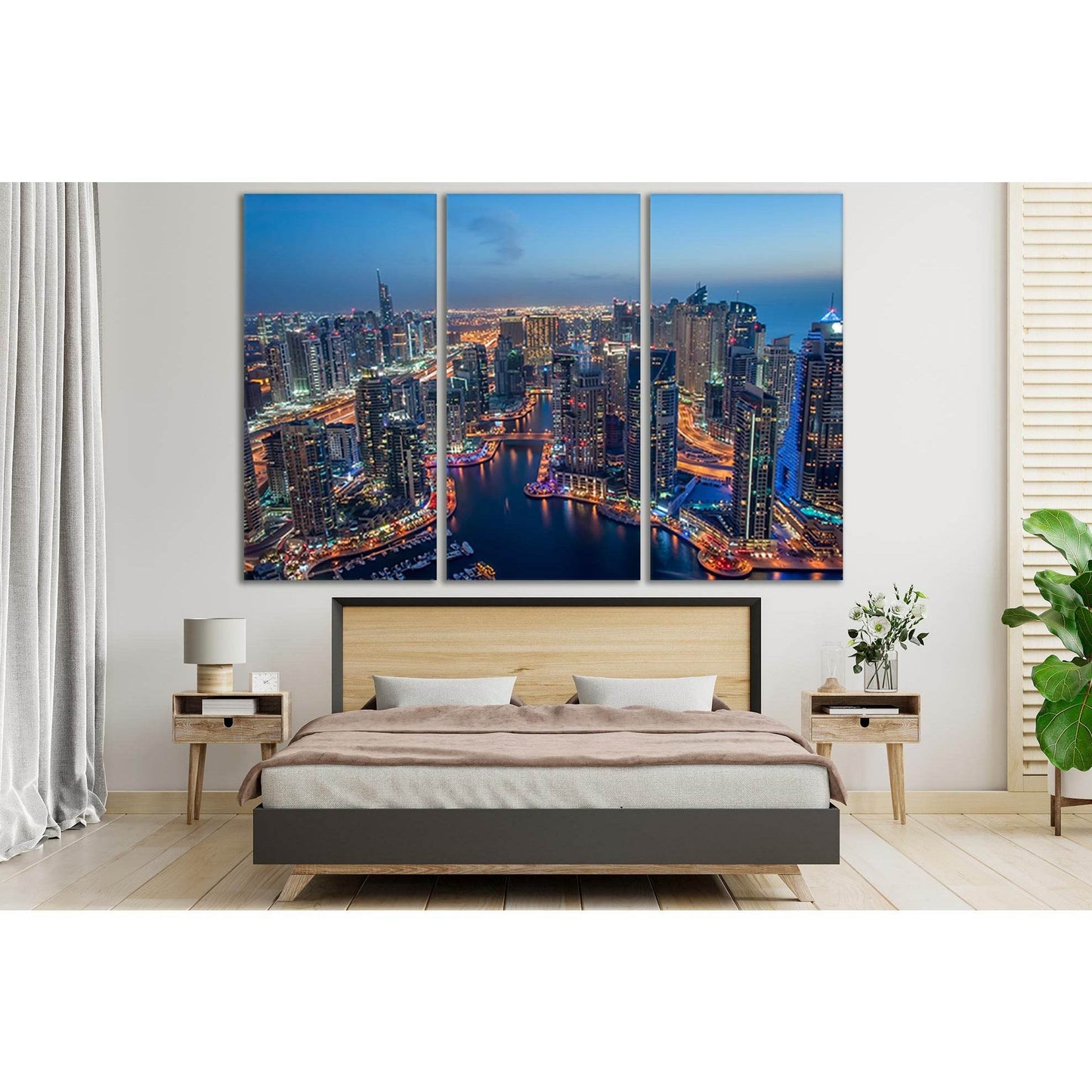 Dubai Skyline View №SL359 Ready to Hang Canvas Print - Zellart Canvas Prints 0new, ALL_Products, Cityscapes & Skylines
