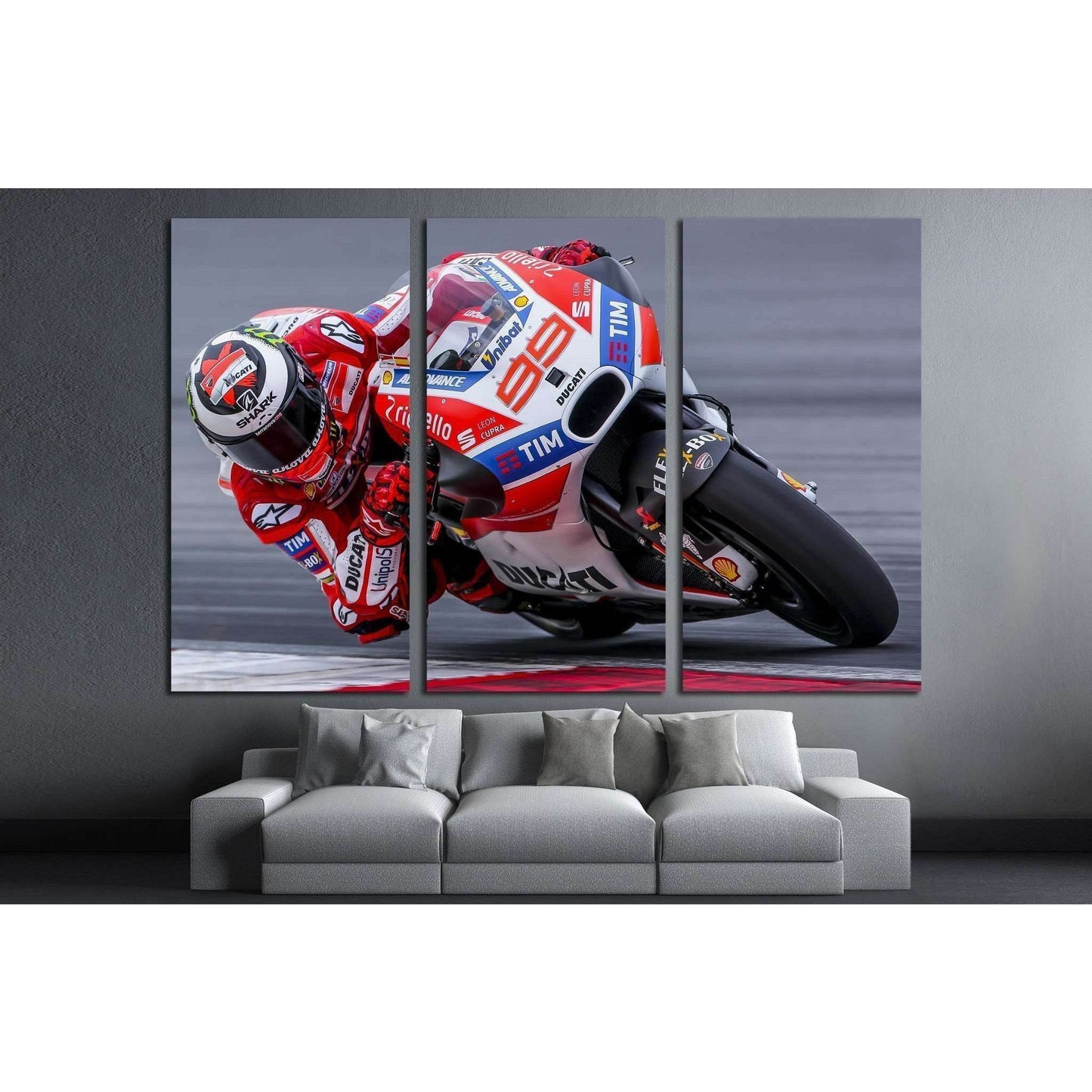 Ducati Team, Jorge Lorenzo, 2017 MotoGP pre-season test, SEPANG, MALAYSIA №1895 Ready to Hang Canvas Print - Zellart Canvas Prints ALL_Products, s-1895