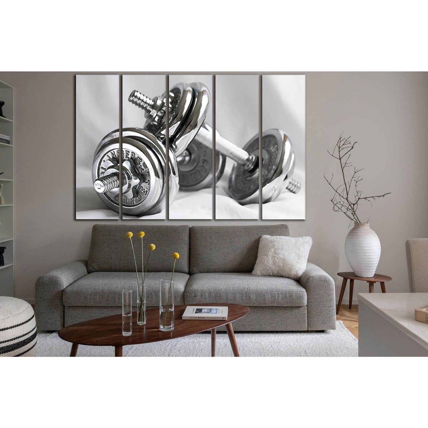 Dumbbells Sport Motivation №SL954 Ready to Hang Canvas Print - Zellart Canvas Prints 0new, ALL_Products, Sports & Motivation