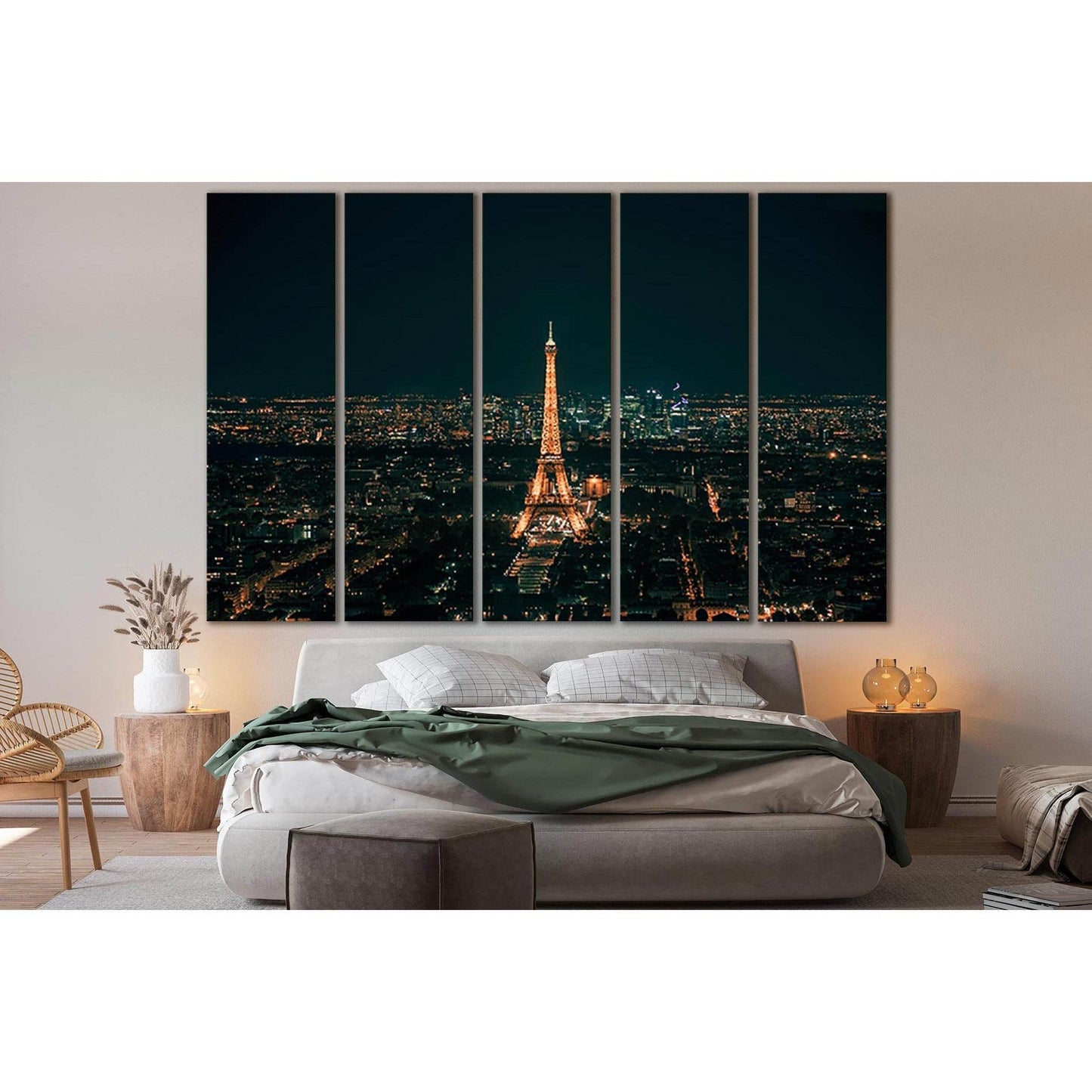 Eiffel Tower At Night Paris №SL1403 Ready to Hang Canvas Print - Zellart Canvas Prints 0new, ALL_Products, Architecture