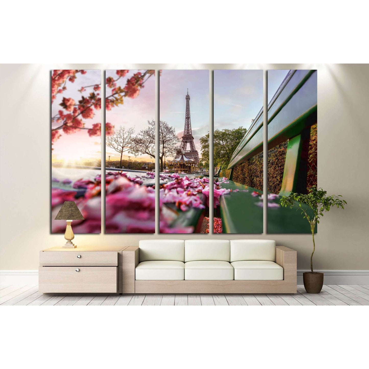 Eiffel Tower during spring time in Paris, France №2738 Ready to Hang Canvas Print - Zellart Canvas Prints ALL_Products, s-2738