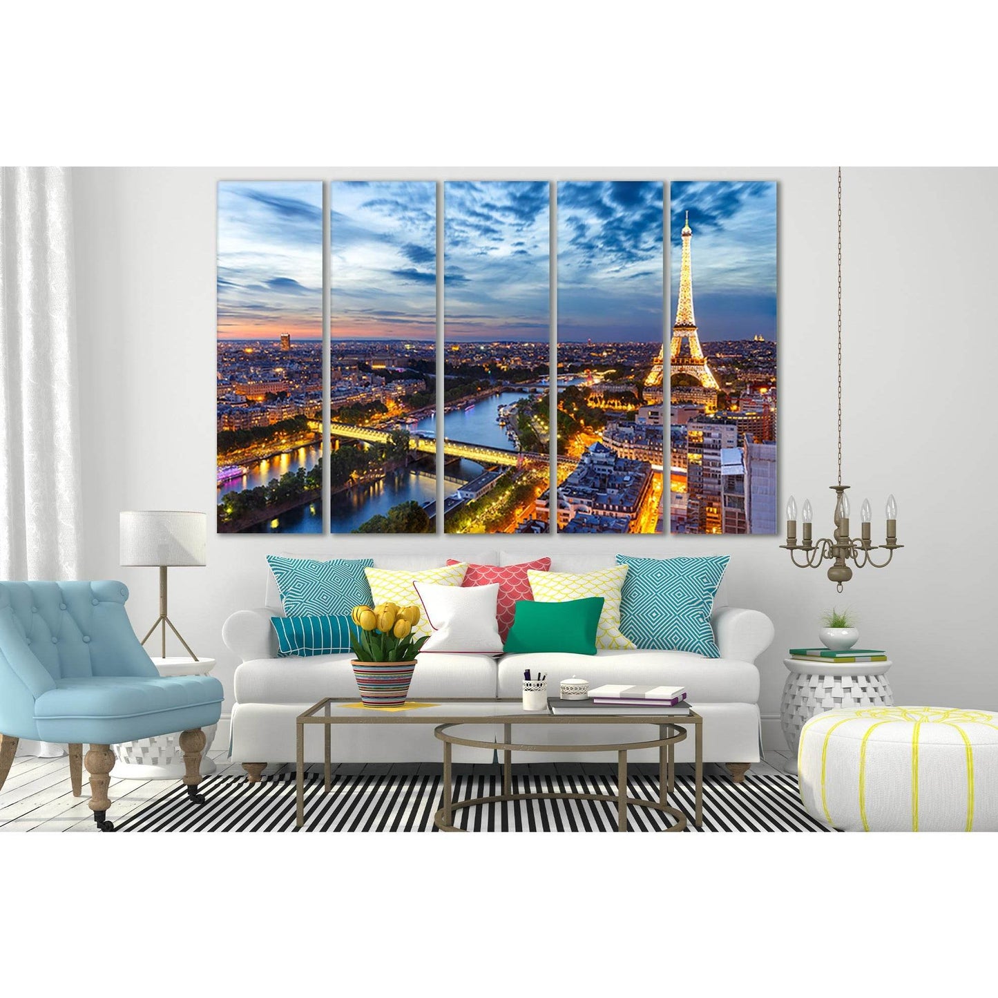Eiffel Tower Paris Cityscape №SL348 Ready to Hang Canvas Print - Zellart Canvas Prints 0new, ALL_Products, Cityscapes & Skylines