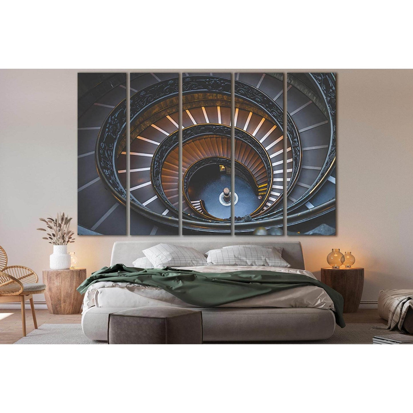 Empty Spiral Staircase №SL1374 Ready to Hang Canvas Print - Zellart Canvas Prints 0new, ALL_Products, Architecture
