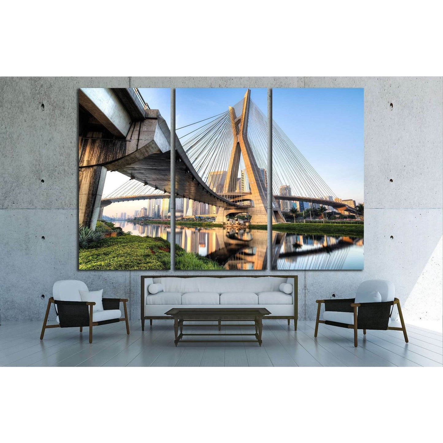 Estaiada Bridge, Sao Paulo, Brazil, South America №1513 Ready to Hang Canvas Print - Zellart Canvas Prints ALL_Products, s-1513