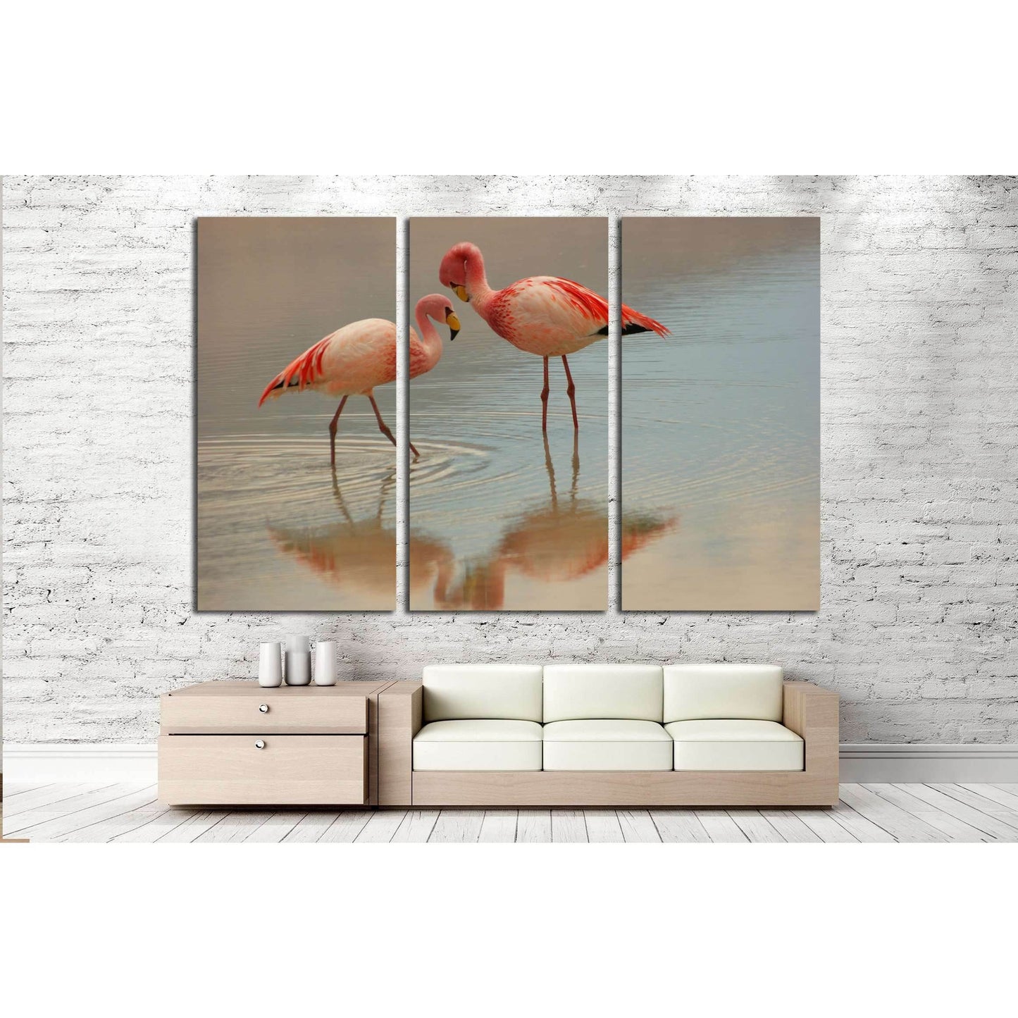 evening flamingo №2334 Ready to Hang Canvas Print - Zellart Canvas Prints ALL_Products, s-2334