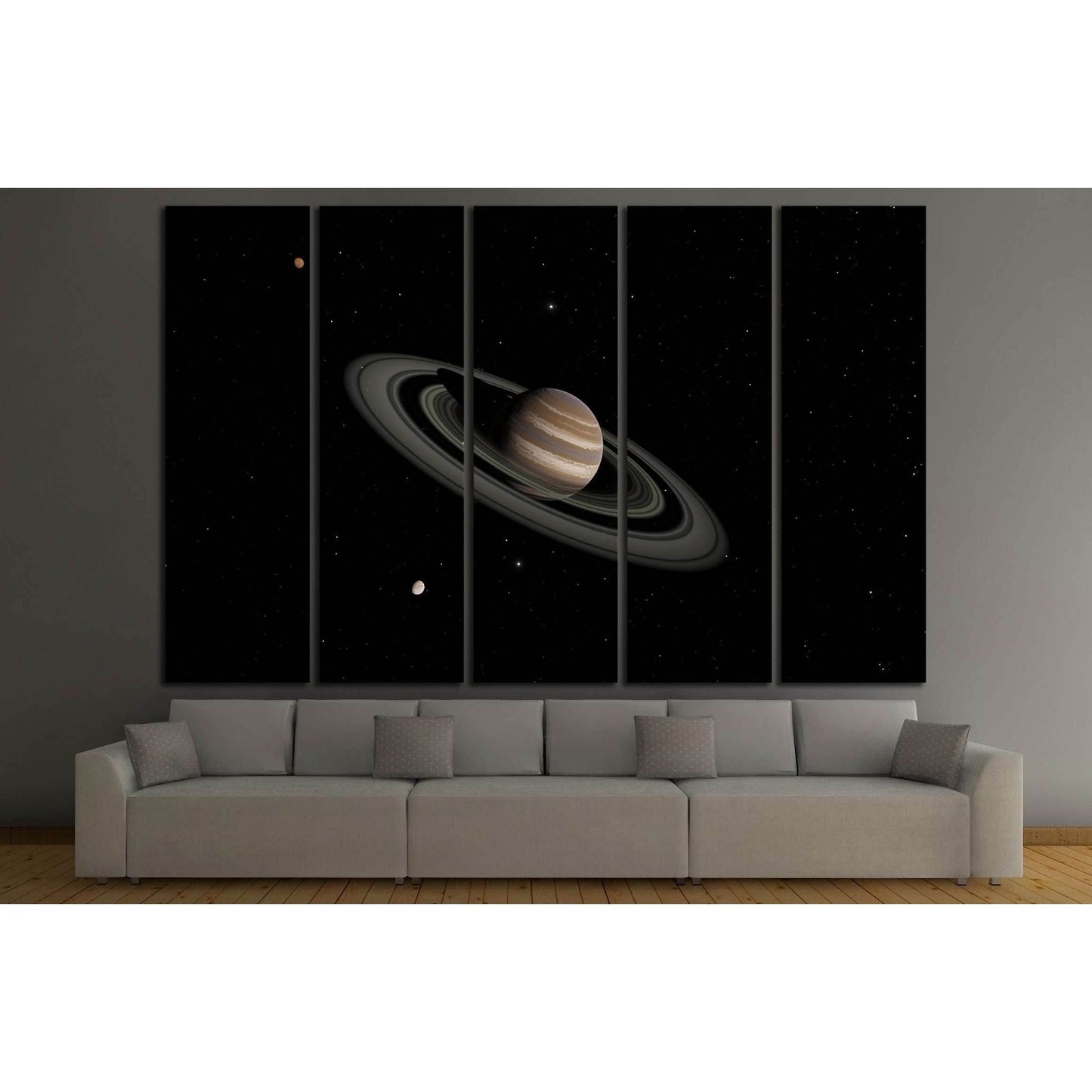 Exoplanet with rings gas giant Saturn planet №2420 Ready to Hang Canvas Print - Zellart Canvas Prints ALL_Products, s-2420