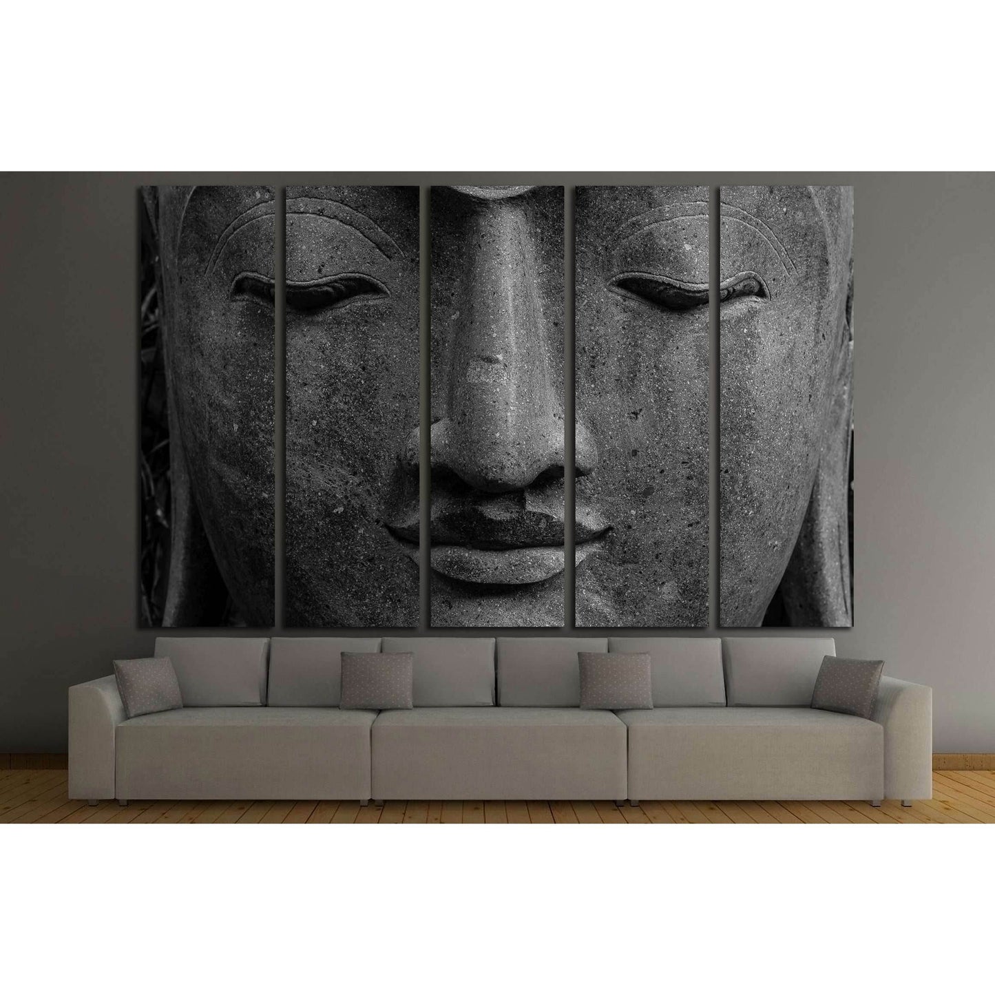 Face Buddha head №3242 Ready to Hang Canvas Print - Zellart Canvas Prints ALL_Products, s-3242