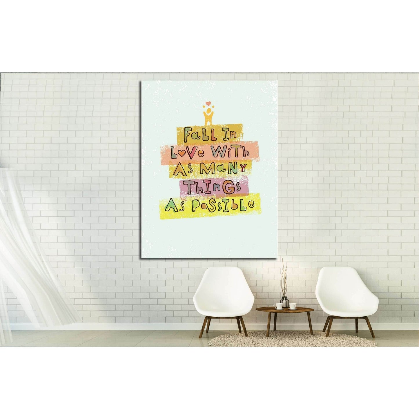 Fall In Love With As Many Things As Possible №4530 Ready to Hang Canvas Print - Zellart Canvas Prints ALL_Products, s-4530