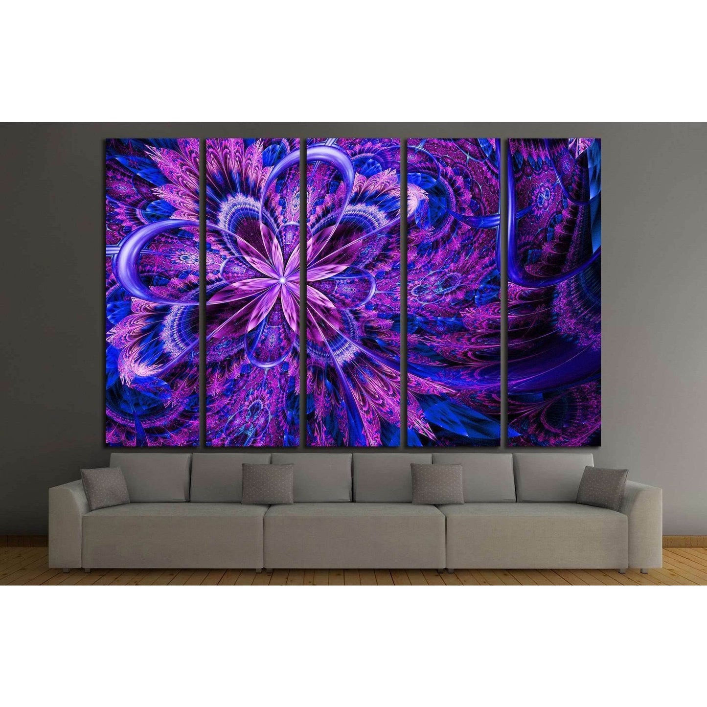 fantasy artistic flower with lighting effect №1420 Ready to Hang Canvas Print - Zellart Canvas Prints ALL_Products, s-1420