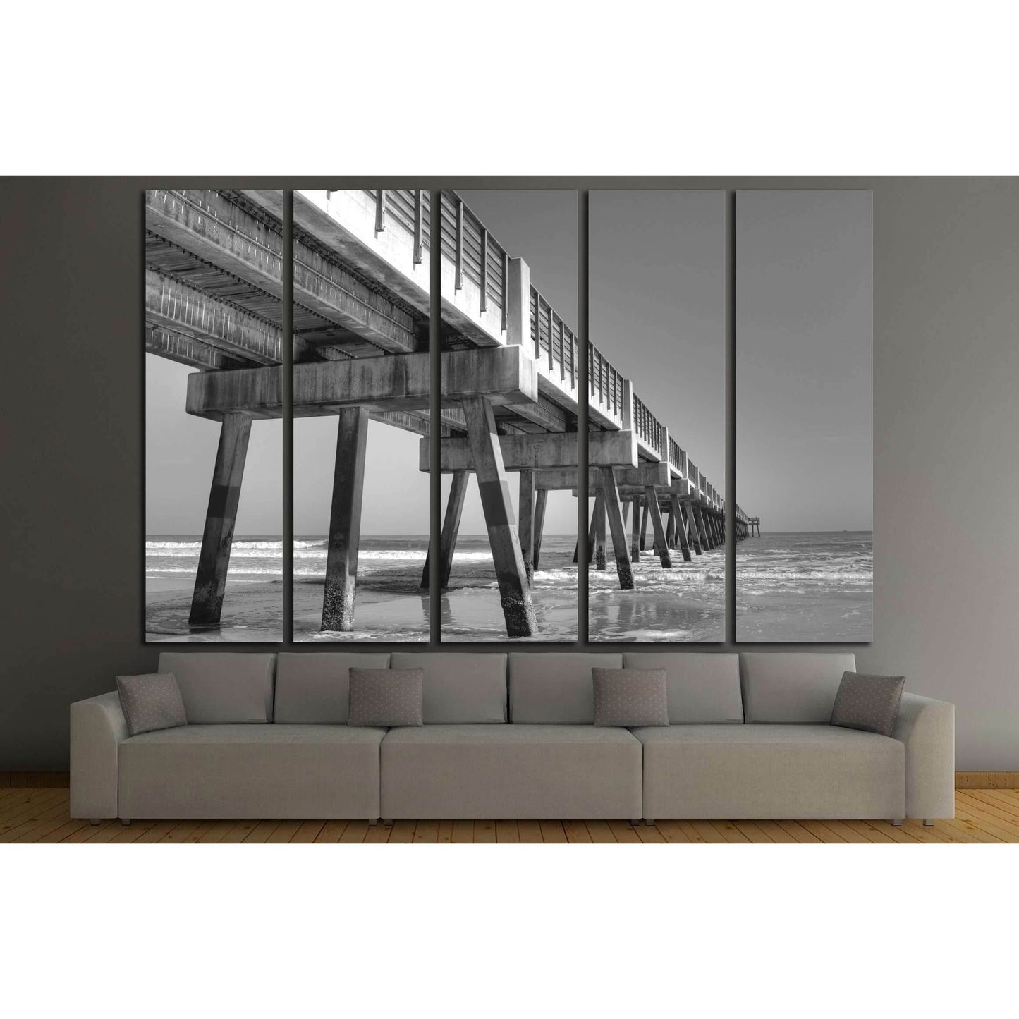 Fishing Pier in Jacksonville Beach, Florida №2498 Ready to Hang Canvas Print - Zellart Canvas Prints ALL_Products, s-2498