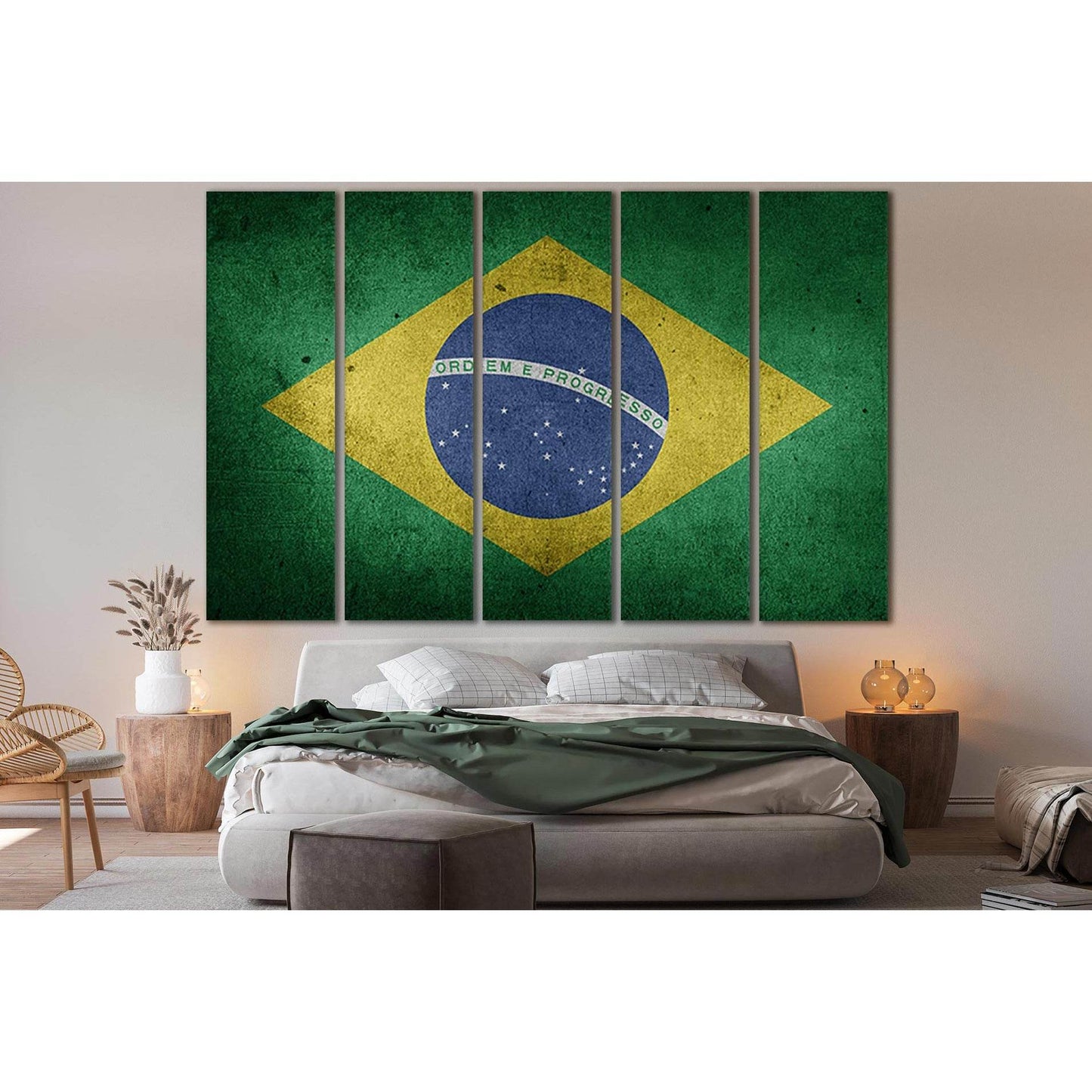 Flag Of Brazil №SL1177 Ready to Hang Canvas Print - Zellart Canvas Prints 0new, ALL_Products, Flags