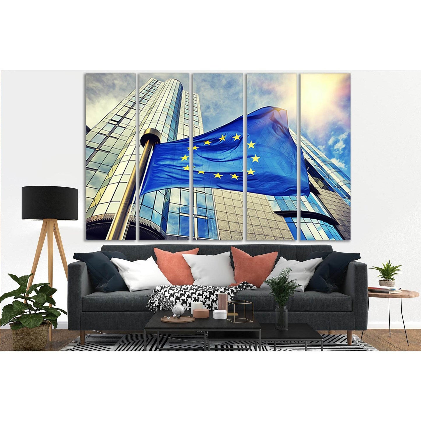 Flag Of European Union №SL1181 Ready to Hang Canvas Print - Zellart Canvas Prints 0new, ALL_Products, Flags