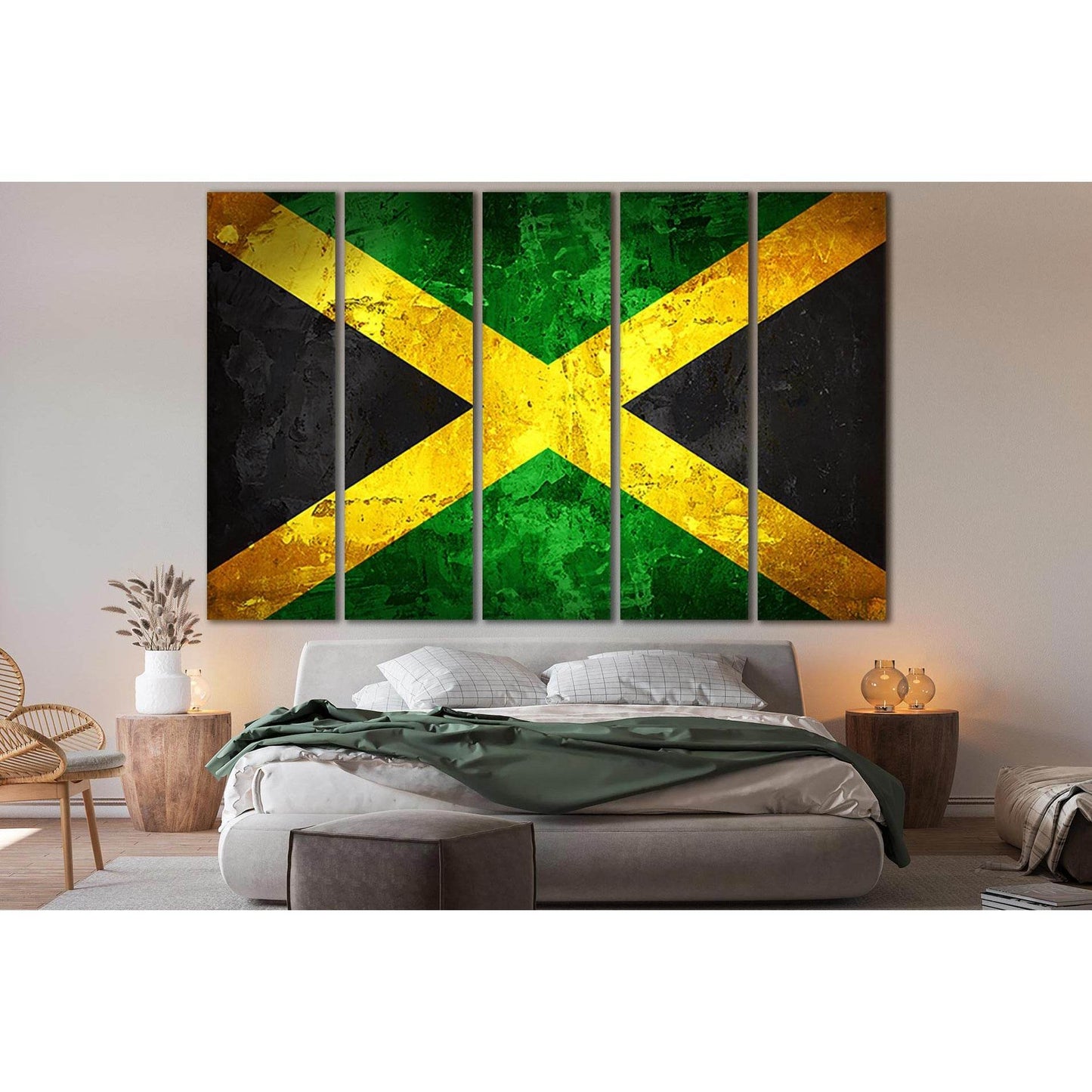 Flag Of Jamaica №SL1163 Ready to Hang Canvas Print - Zellart Canvas Prints 0new, ALL_Products, Flags