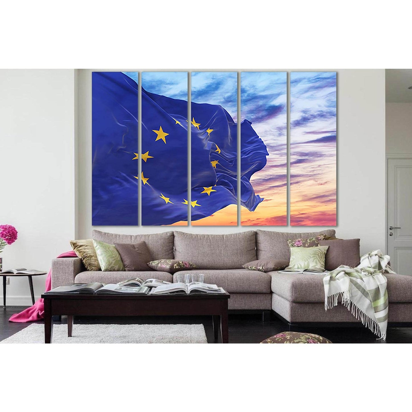 Flag Of The European Union №SL1189 Ready to Hang Canvas Print - Zellart Canvas Prints 0new, ALL_Products, Flags