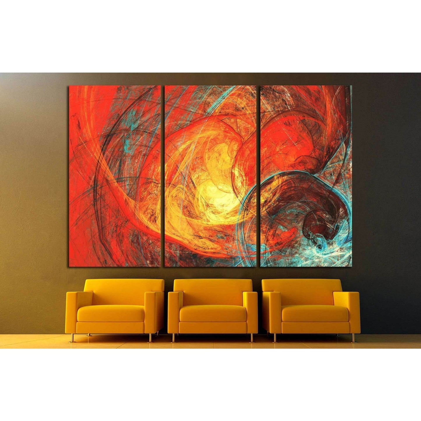 Flaming sun №1054 Ready to Hang Canvas Print - Zellart Canvas Prints ALL_Products, s-1054