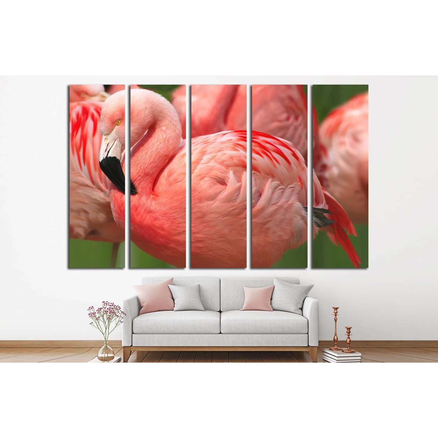 Flamingo Close Up №2799 Ready to Hang Canvas Print - Zellart Canvas Prints ALL_Products, s-2799