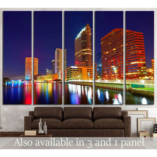 Florida Tampa skyline at sunset from Hillsborough river in US №1725 Ready to Hang Canvas PrintCanvas art arrives ready to hang, with hanging accessories included and no additional framing required. Every canvas print is hand-crafted, made on-demand at our