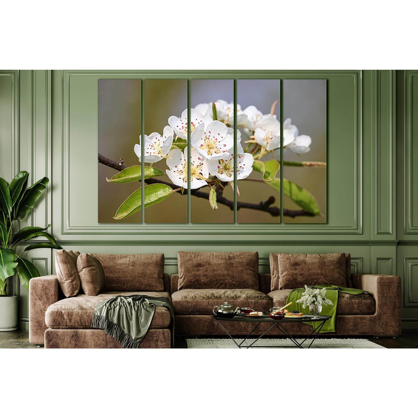 Flowering Pear №SL495 Ready to Hang Canvas Print - Zellart Canvas Prints 0new, ALL_Products, Trees Wall Art