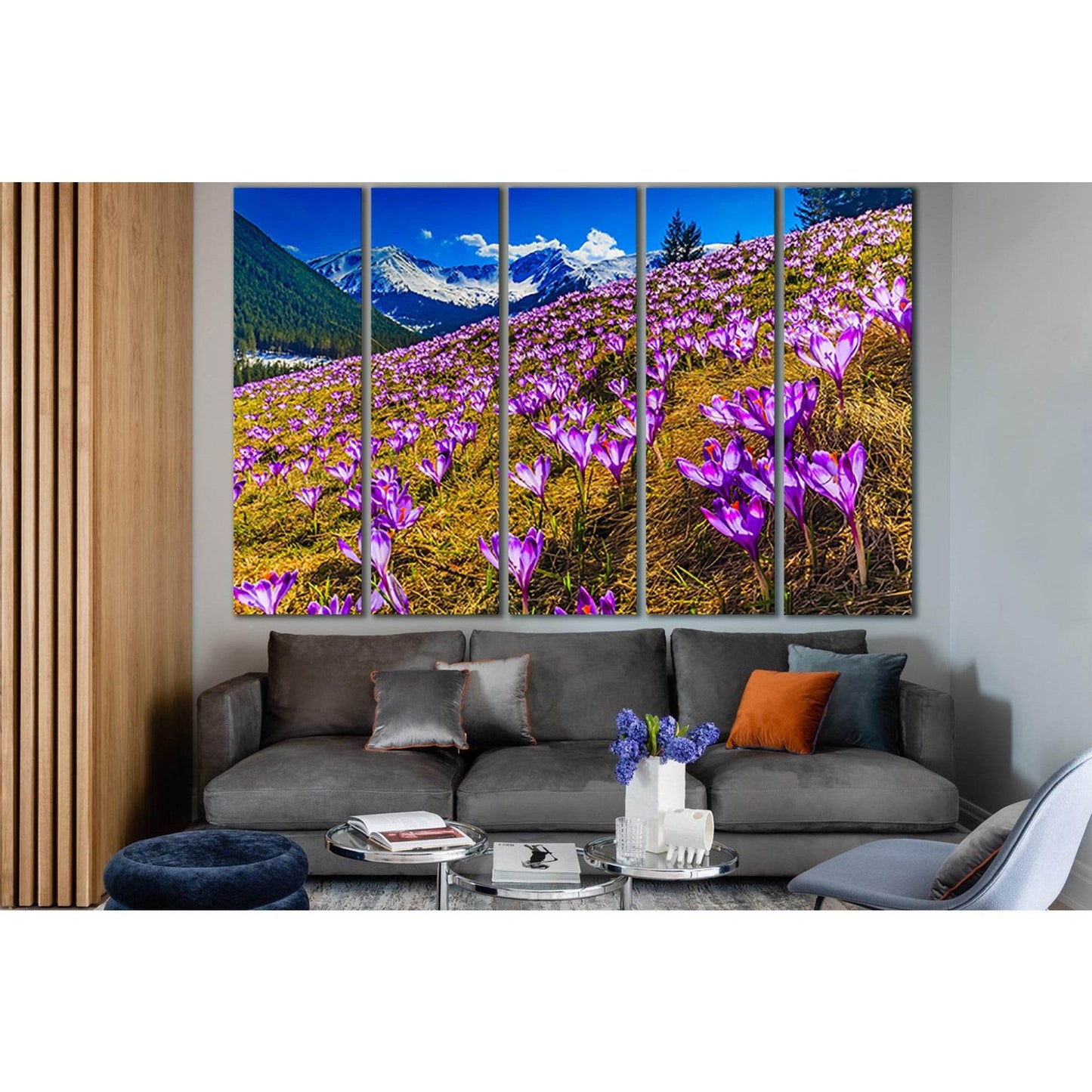 Flowers On The Alps Mountains Slopes №SL1598 Ready to Hang Canvas Print - Zellart Canvas Prints 0new, ALL_Products, Mountains Wall Art, Nature Wall Art