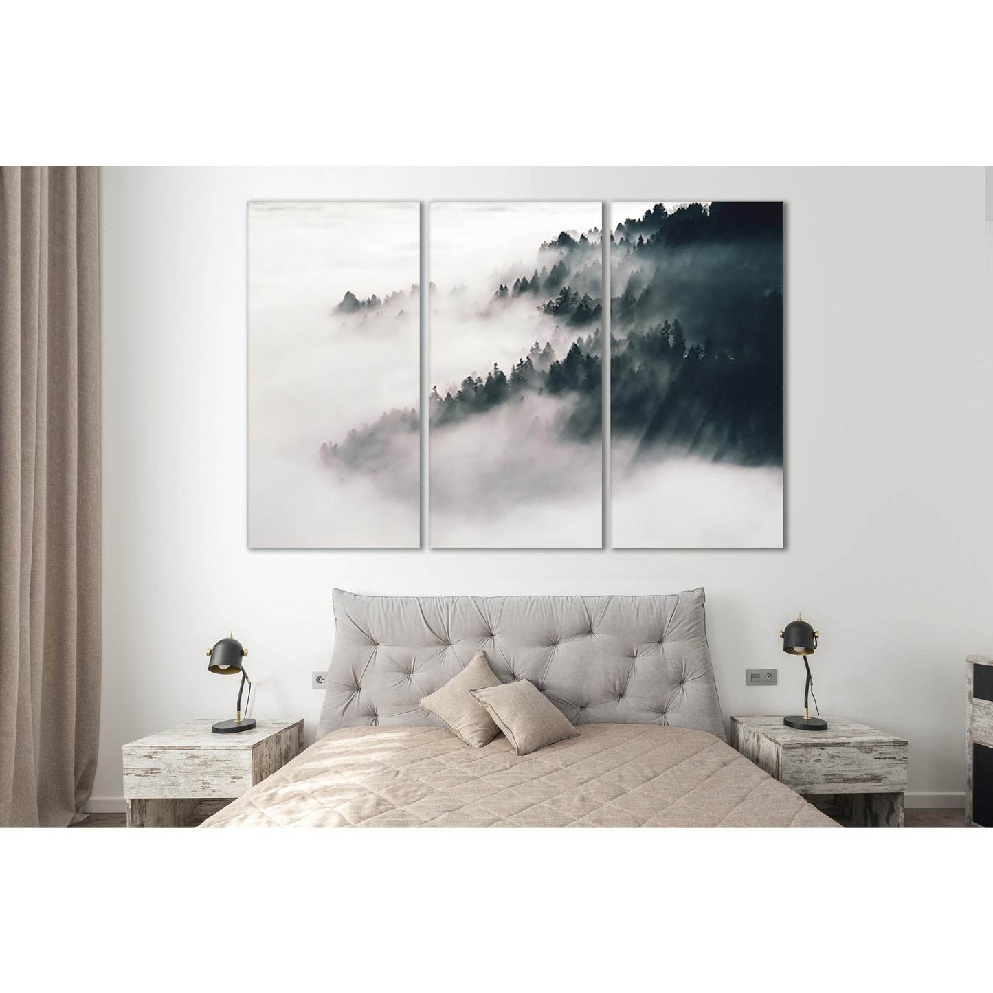 Foggy Weather №Sl29 Ready to Hang Canvas Print - Zellart Canvas Prints 0new, ALL_Products, Nature & Landscapes Canvas Print
