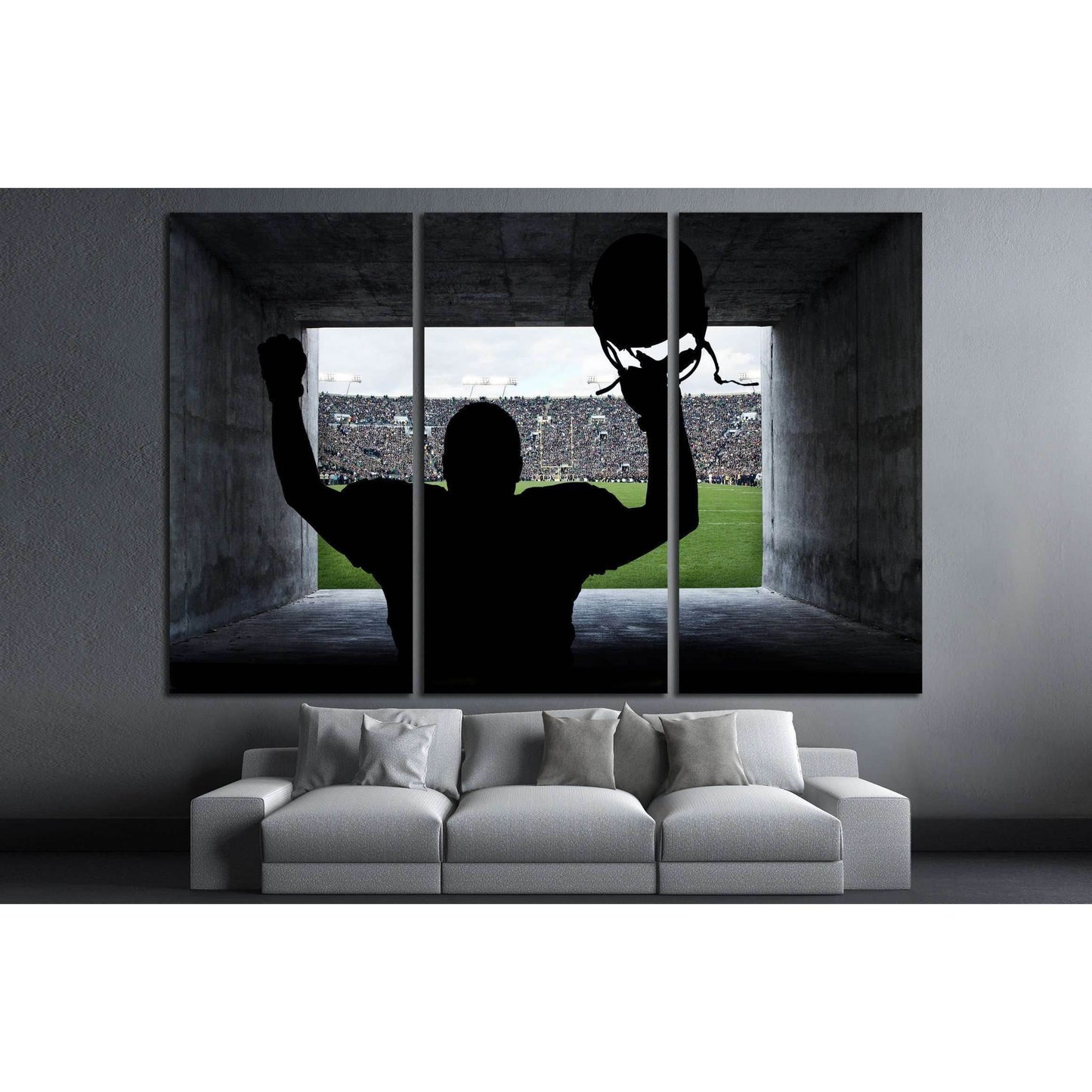 Football Player running out of the Stadium Tunnel №2123 Ready to Hang Canvas Print - Zellart Canvas Prints ALL_Products, s-2123