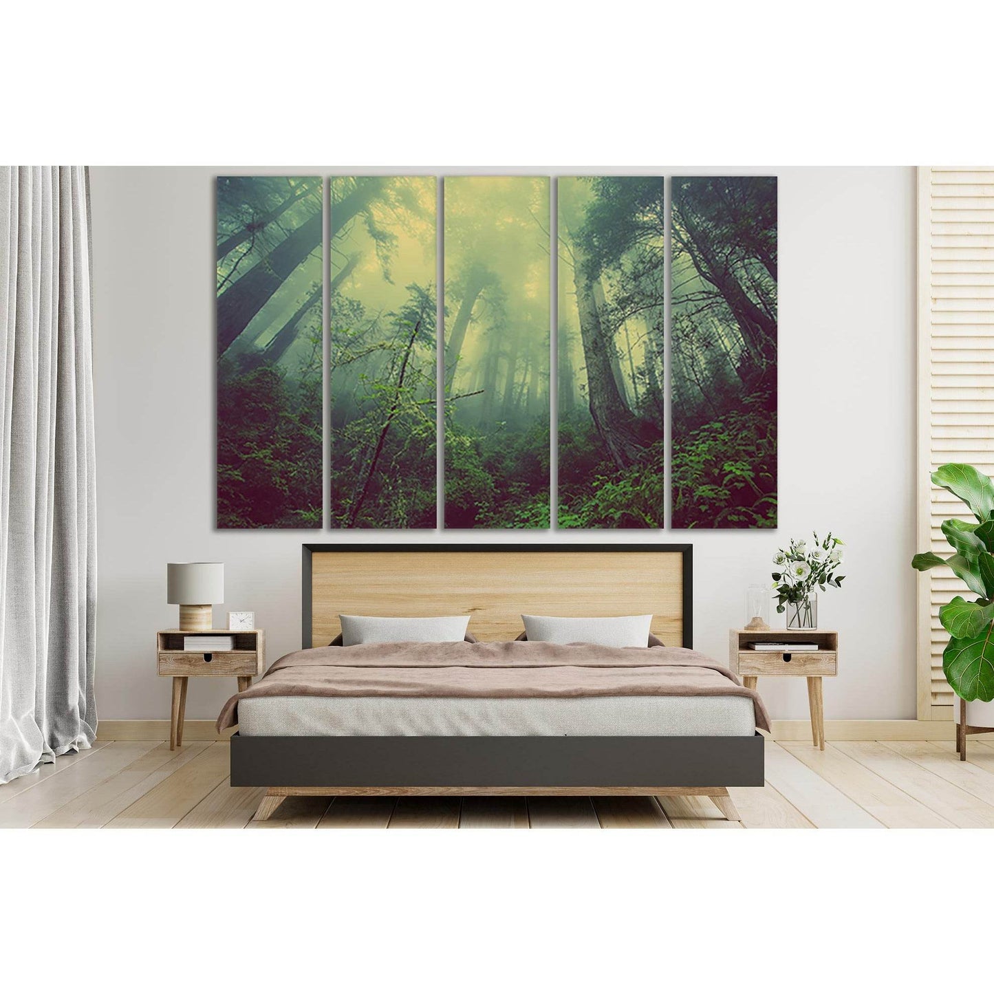 Forest Trees In The Fog №SL514 Ready to Hang Canvas Print - Zellart Canvas Prints 0new, ALL_Products, Trees Wall Art