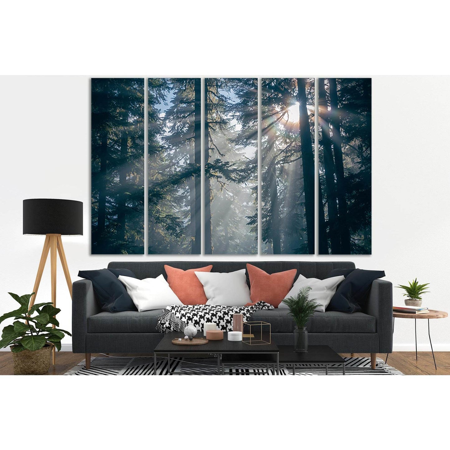 Forest Trees Silhouettes №SL505 Ready to Hang Canvas Print - Zellart Canvas Prints 0new, ALL_Products, Trees Wall Art