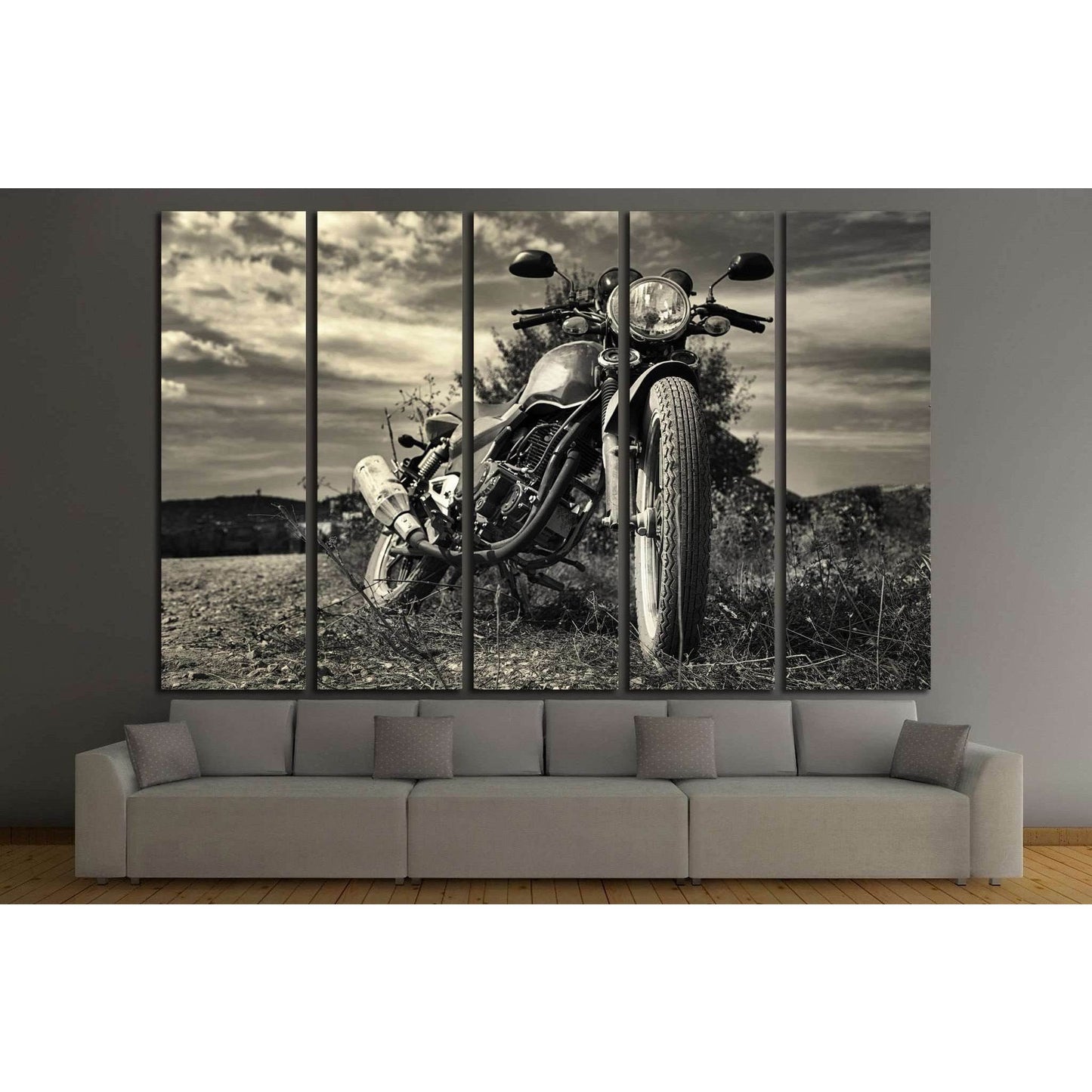 Freedom.Motorbike under sky №1868 Ready to Hang Canvas Print - Zellart Canvas Prints ALL_Products, s-1868