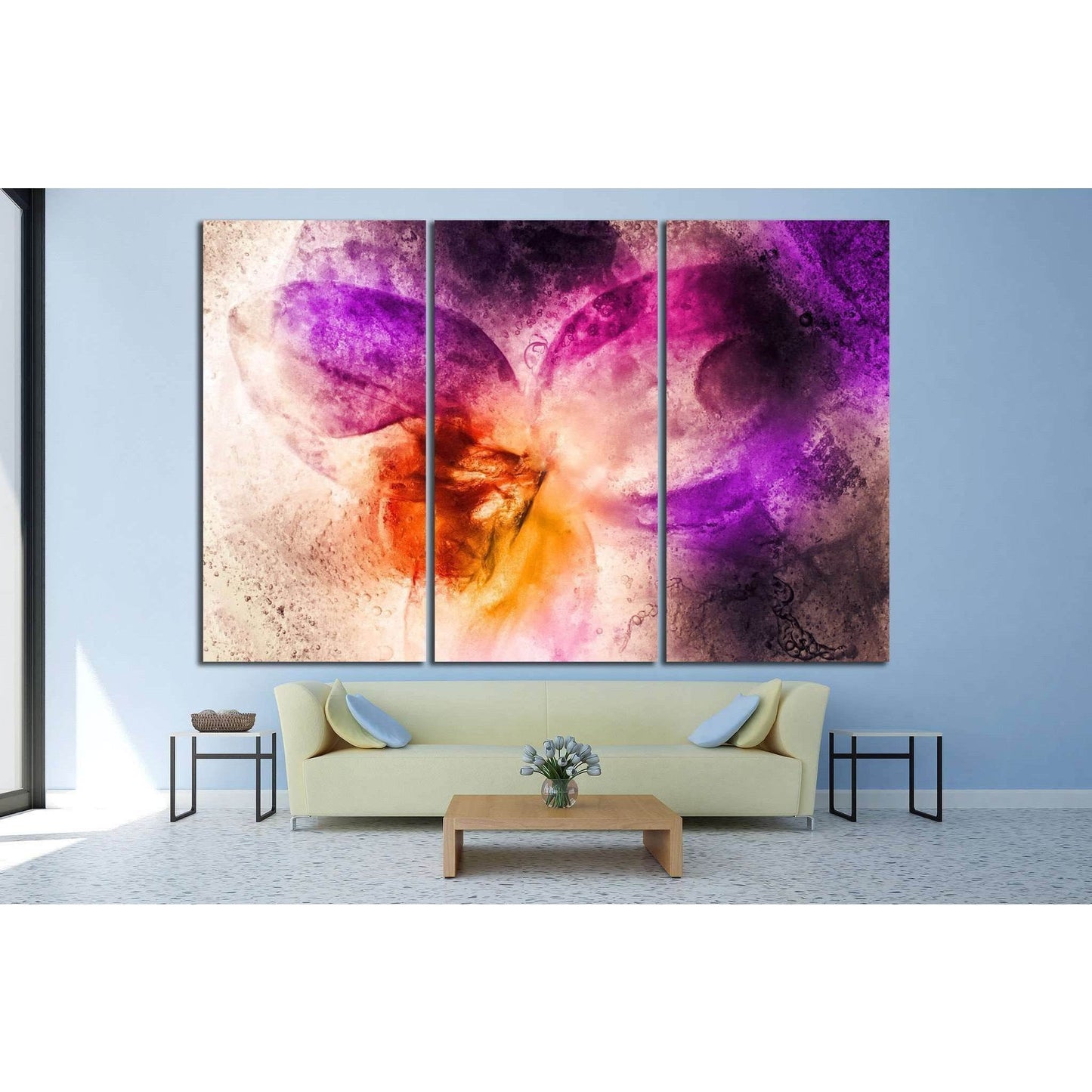 frozen orchid flowers in a piece of ice №1337 Ready to Hang Canvas Print - Zellart Canvas Prints ALL_Products, s-1337