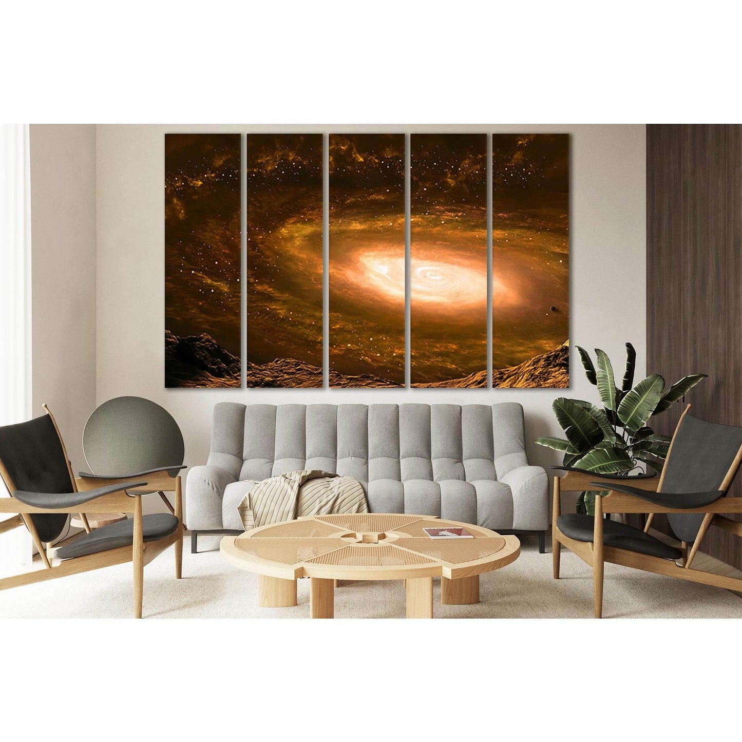 Galaxy In Far Space №SL436 Ready to Hang Canvas Print - Zellart Canvas Prints 0new, ALL_Products, Astronomy & Space Canvas Wall Art