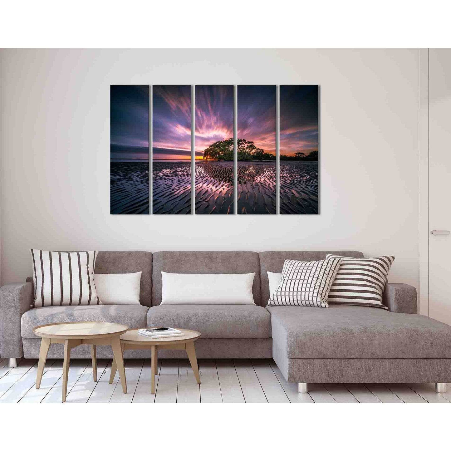 Gently pink sunset №D1239 Ready to Hang Canvas Print - Zellart Canvas Prints 0new, ALL_Products, Sunrise & sunset wall art
