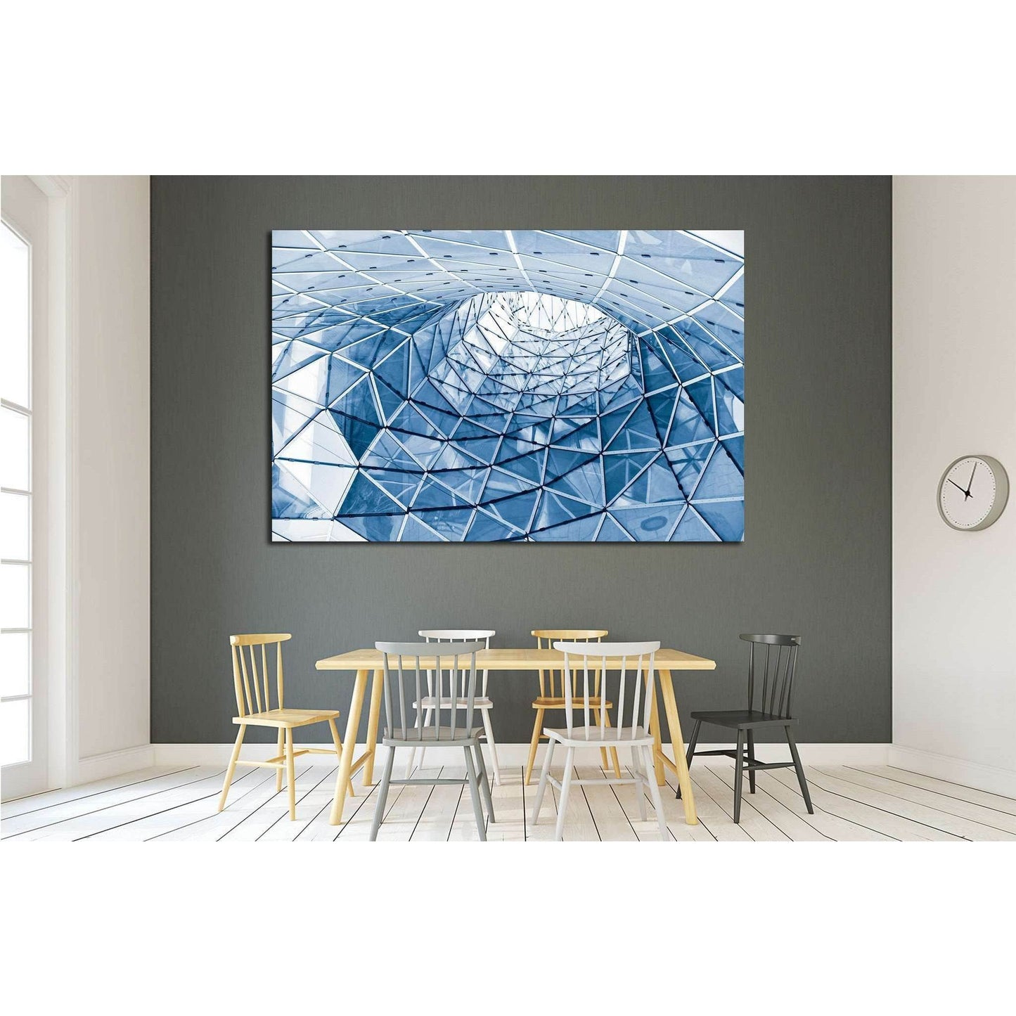 geometric glass facade №1592 Ready to Hang Canvas Print - Zellart Canvas Prints ALL_Products, s-1592