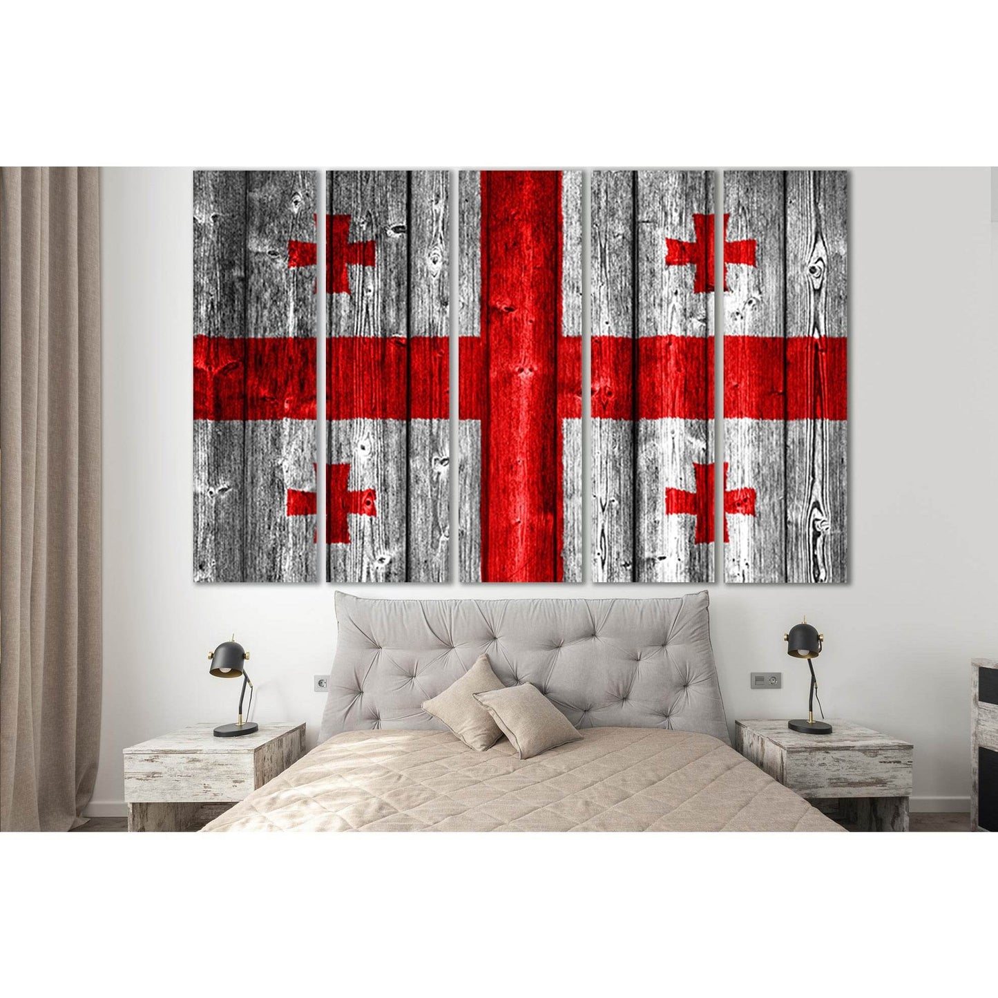 Georgia Flag On Wood №SL1171 Ready to Hang Canvas Print - Zellart Canvas Prints 0new, ALL_Products, Flags