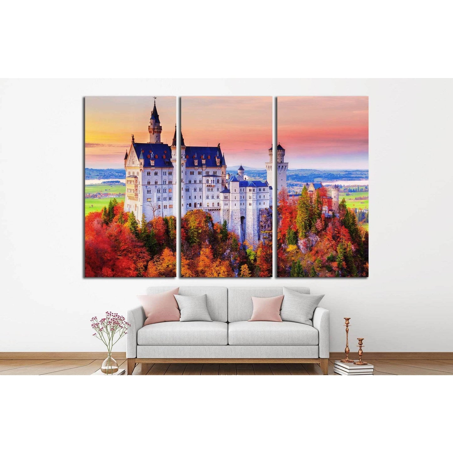 Germany, Neuschwanstein Castle №1804 Ready to Hang Canvas Print - Zellart Canvas Prints ALL_Products, s-1804