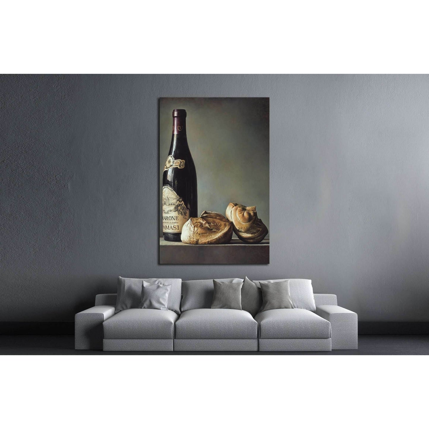 Gianluca Corona, Bread and wine №3413 Ready to Hang Canvas Print - Zellart Canvas Prints ALL_Products, s-3413