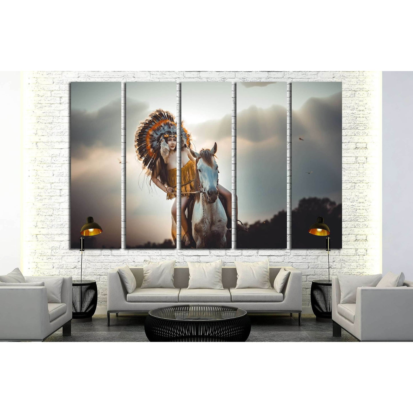 Girl on horse canvas print №5009 - Zellart Canvas Prints ALL_Products, Horses, s-5009