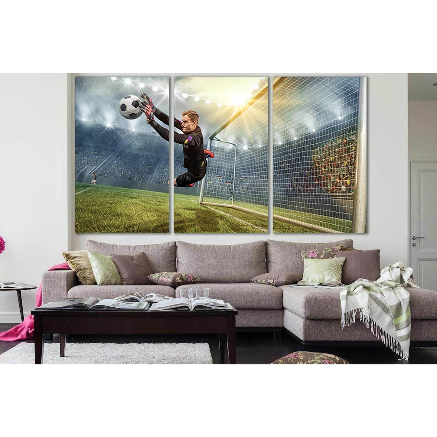 Goalkeeper Catching A Soccer Ball №SL926 Ready to Hang Canvas Print - Zellart Canvas Prints 0new, ALL_Products, Sports & Motivation