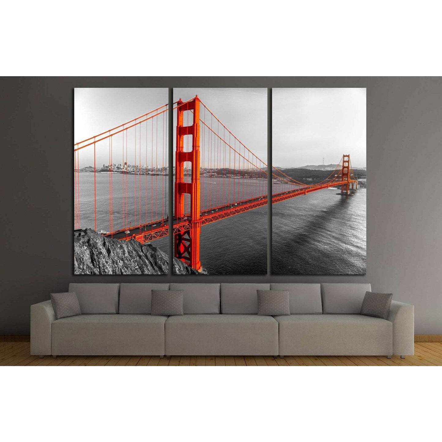 Golden Gate, San Francisco №737 Ready to Hang Canvas Print - Zellart Canvas Prints ALL_Products, s-737