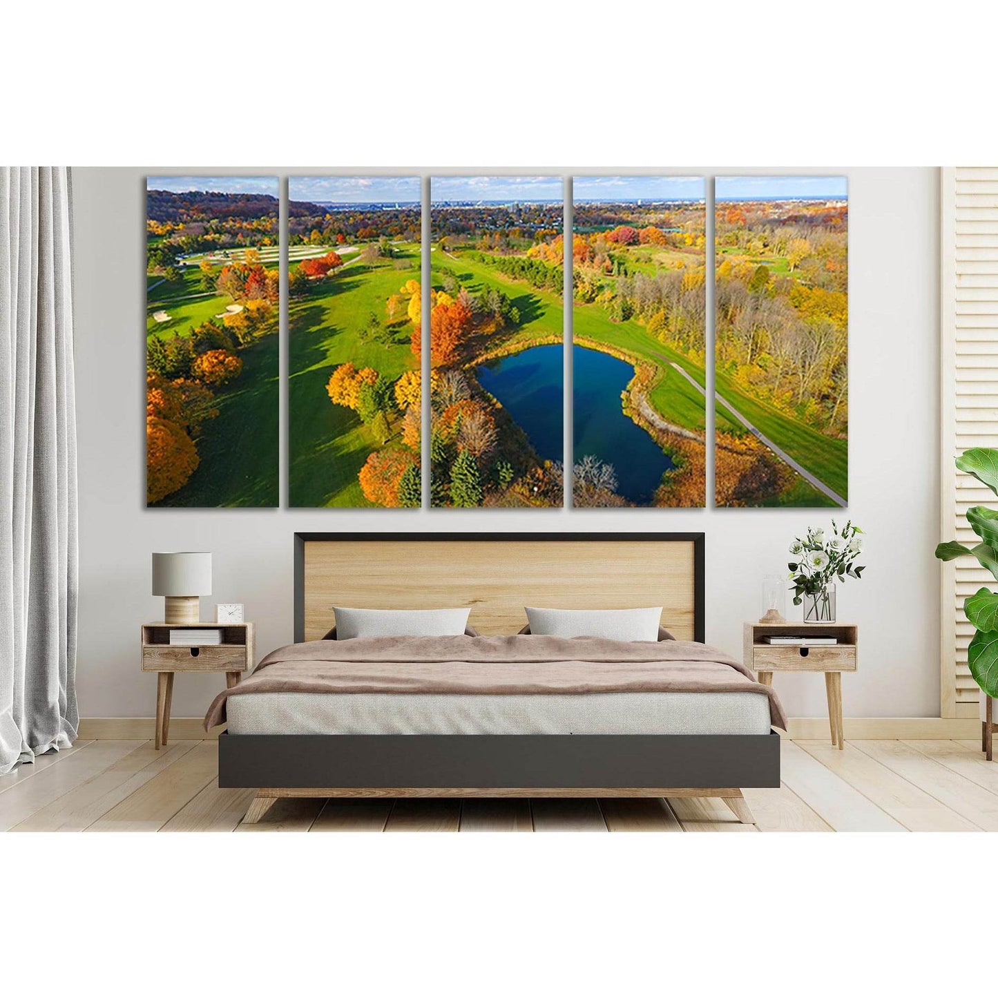 Golf Course In Hamilton On A Sunny Autumn №SL662 Ready to Hang Canvas Print - Zellart Canvas Prints 0new, ALL_Products, Autumn Wall Art