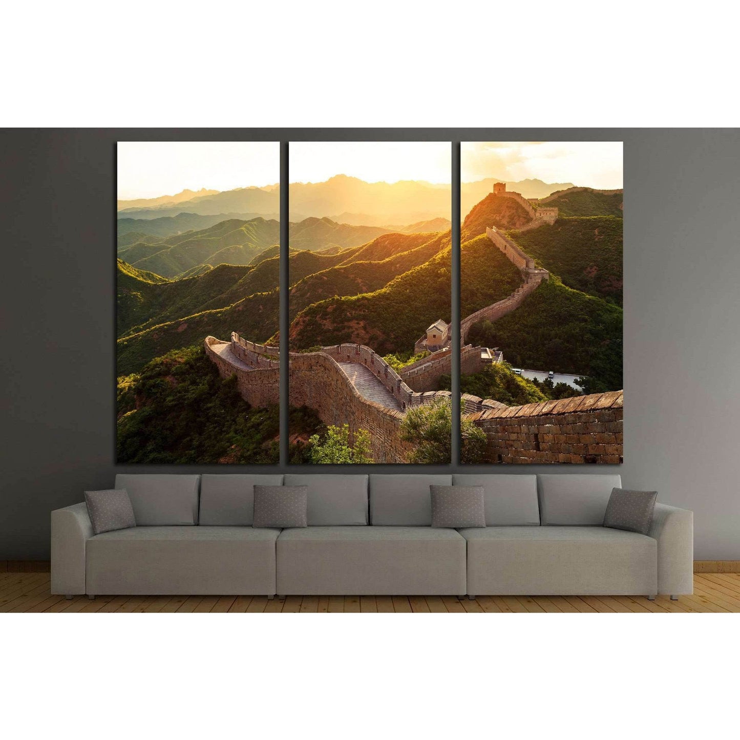 Great wall under sunshine during sunset №1901 Ready to Hang Canvas Print - Zellart Canvas Prints ALL_Products, s-1901