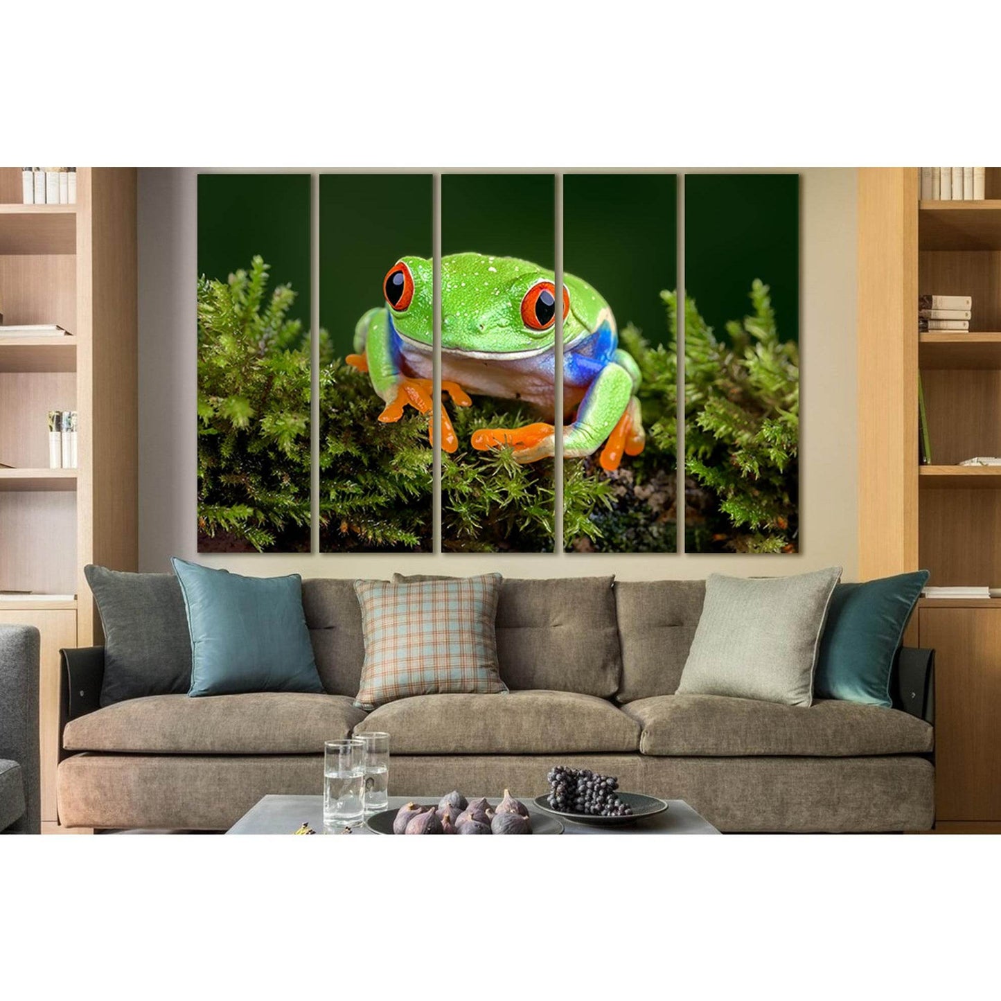 Green Tropical Frog №SL1045 Ready to Hang Canvas Print - Zellart Canvas Prints 0new, ALL_Products, Animals & Wildlife