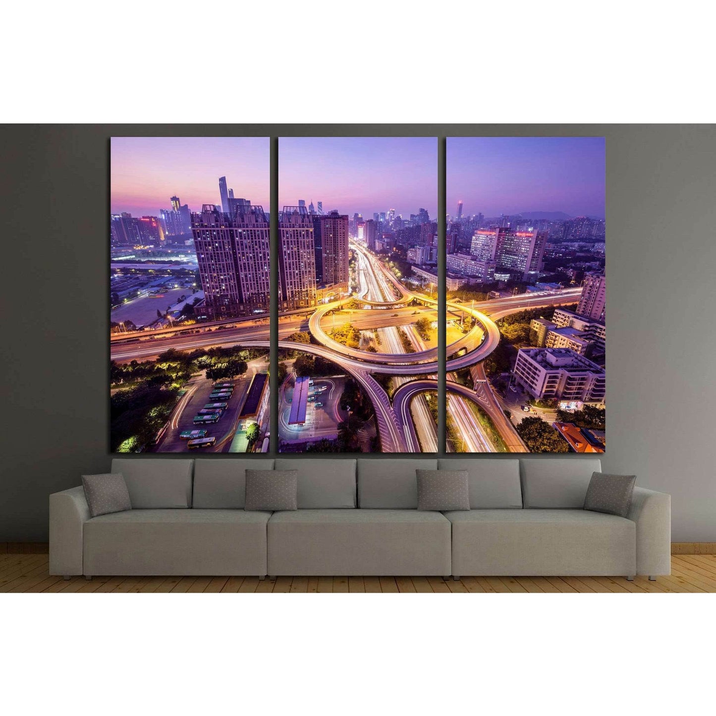 Guangzhou at night №1250 Ready to Hang Canvas Print - Zellart Canvas Prints ALL_Products, s-1250