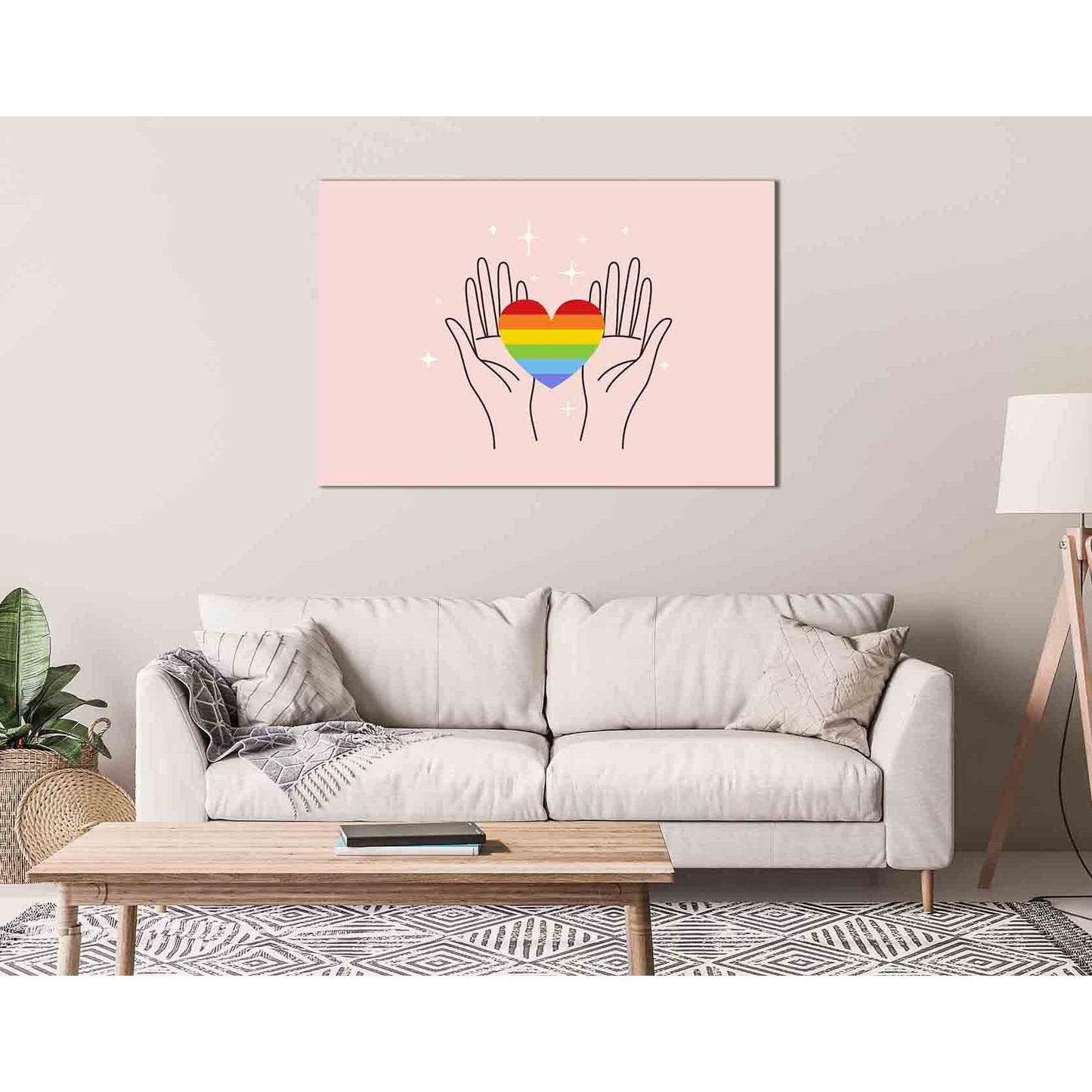 Hand and pride LGBT №2147 Ready to Hang Canvas Print - Zellart Canvas Prints 2147, ALL_Products
