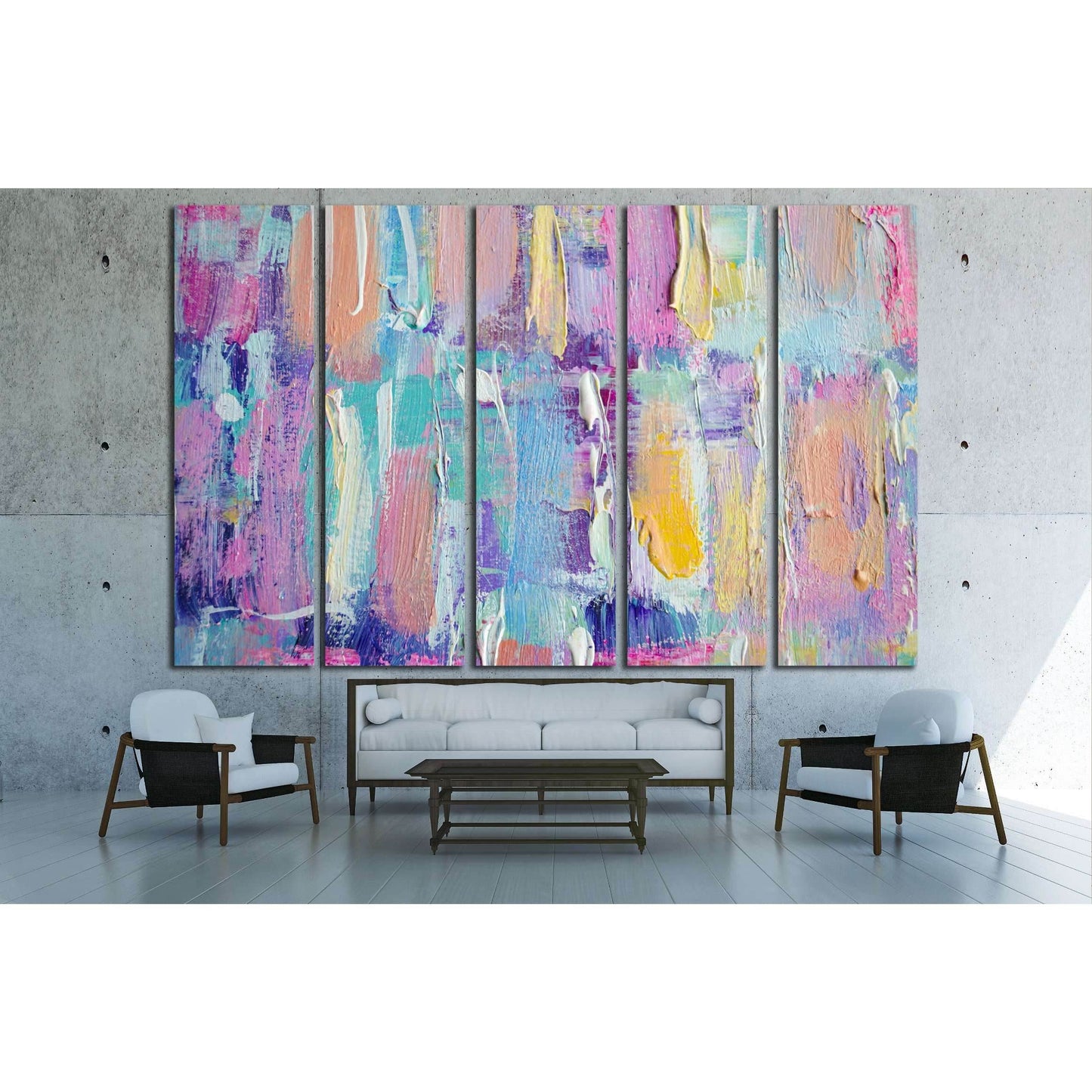 Hand drawn acrylic painting. Abstract art background. №2873 Ready to Hang Canvas Print - Zellart Canvas Prints ALL_Products, s-2873