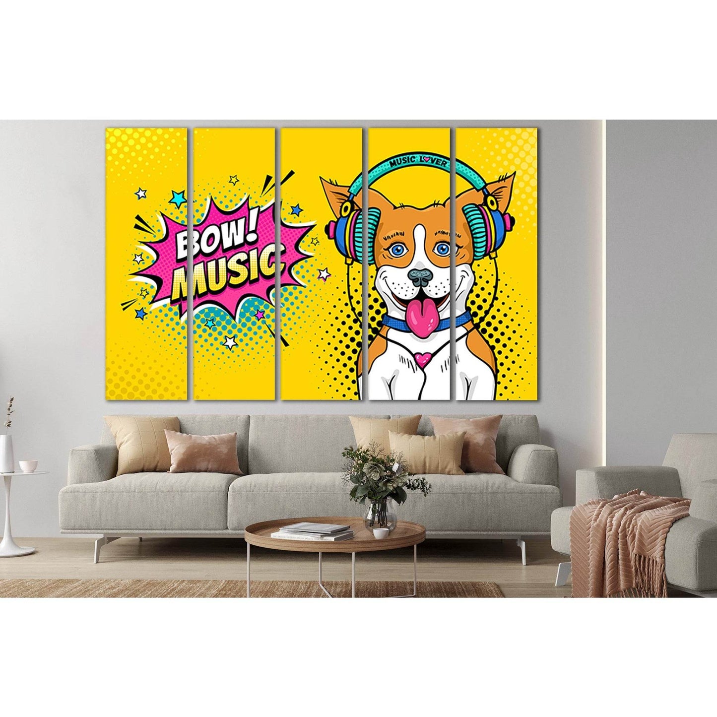 Happy Surprised Dog Pop Art №SL551 Ready to Hang Canvas Print - Zellart Canvas Prints 0new, ALL_Products, Pop ART
